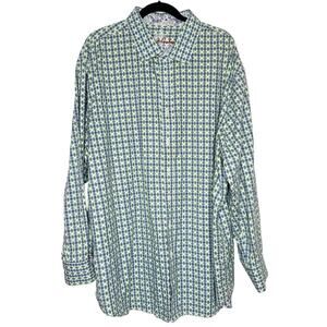 Robert Graham Striped Button Down Shirt Men's Green Size 3XL